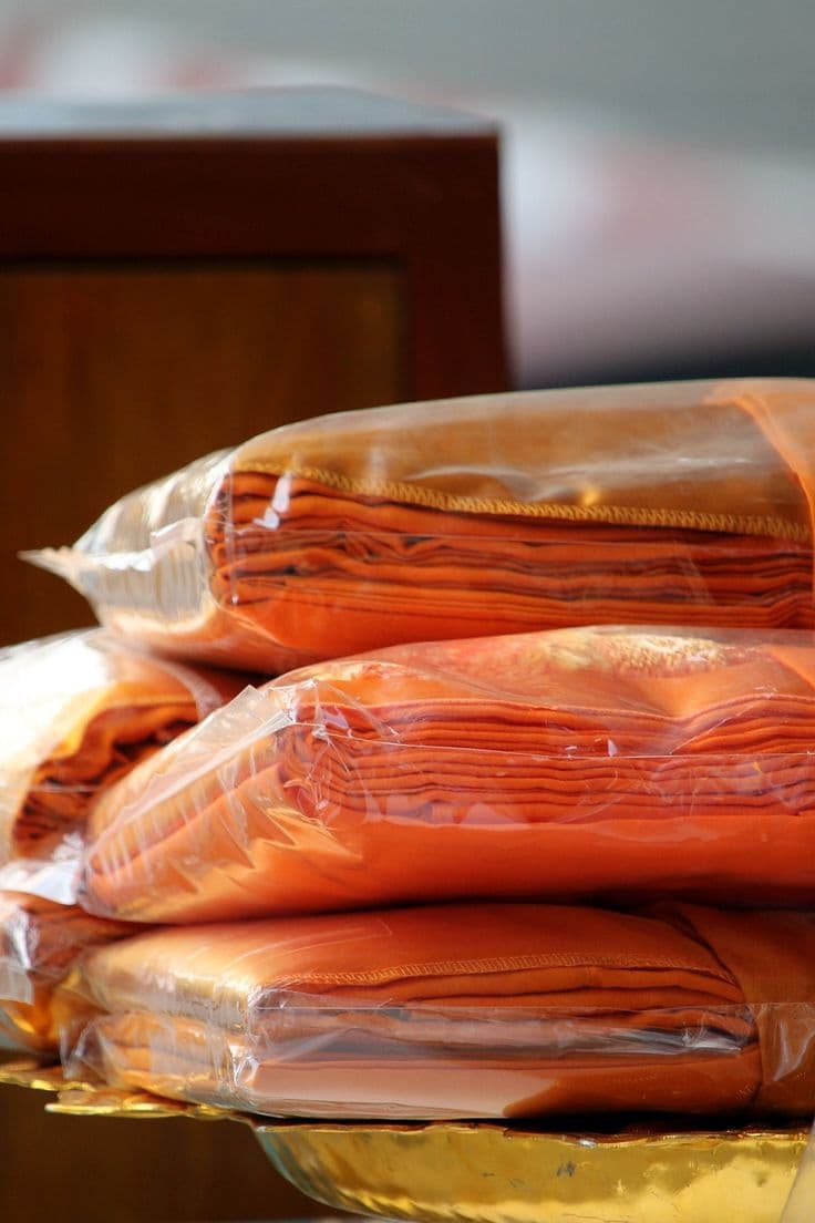 Robes folded and ready to be offered